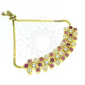 925 Sterling Silver Zirconia Statement  Adjustable Bracelet