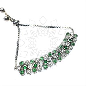 925 Sterling Silver Zirconia Statement  Adjustable Bracelet