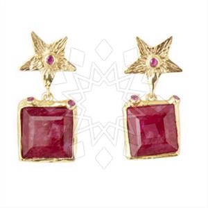 925 Sterling Silver Moon and Stars Dangle Earrings