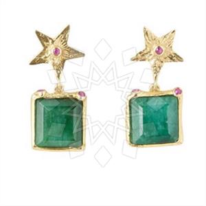 925 Sterling Silver Moon and Stars Dangle Earrings