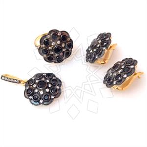 925 Sterling Silver Flower Ring Earring Pendant Sets