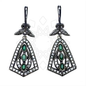 Turkish Silver Hurrem Sultan  Dangle Earrings