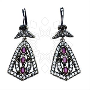 Turkish Silver Hurrem Sultan  Dangle Earrings