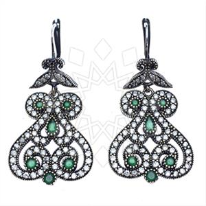 Turkish Silver Hurrem Sultan  Dangle Earrings