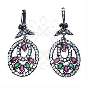 Turkish Silver Hurrem Sultan  Dangle Earrings