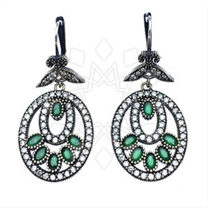 Turkish Silver Hurrem Sultan  Dangle Earrings