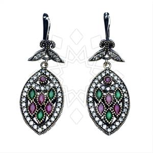 Turkish Silver Hurrem Sultan  Dangle Earrings