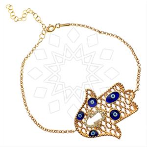 925 Sterling Silver Hamsa Hand Adjustable Bracelet