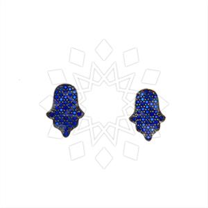 925 Sterling Silver Hamsa Hand Stud Earrings