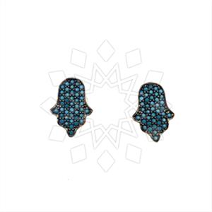 925 Sterling Silver Hamsa Hand Stud Earrings