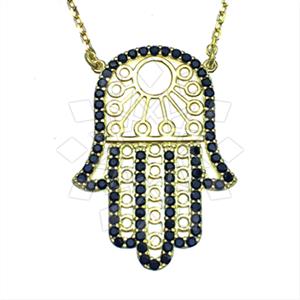 925 Sterling Silver Hamsa Hand Pendant Necklace