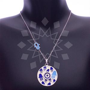 925 Sterling Silver Hamsa Hand Pendant Necklace