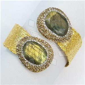 Fashion Gem and Crystals Cuff Bracelets