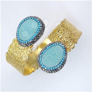 Fashion Gem and Crystals Cuff Bracelets