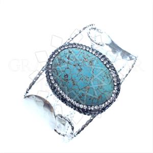 Fashion Gem and Crystals Cuff Bracelets