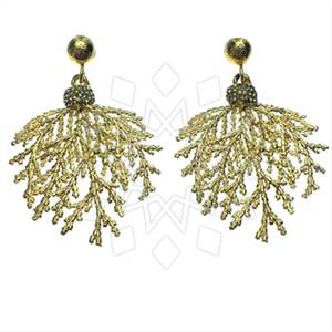 Fashion Tree and Leaf Gem and Crystals Dangle Earrings