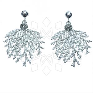 Fashion Tree and Leaf Gem and Crystals Dangle Earrings