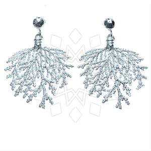 Fashion Tree and Leaf Gem and Crystals Dangle Earrings