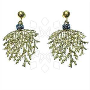 Fashion Tree and Leaf Gem and Crystals Dangle Earrings