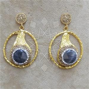 Fashion Gem and Crystals Single Drop Earrings