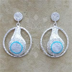 Fashion Gem and Crystals Single Drop Earrings