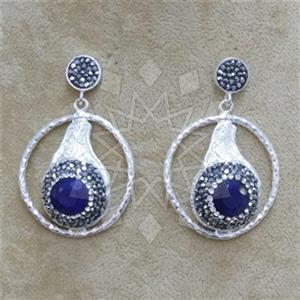 Fashion Gem and Crystals Single Drop Earrings