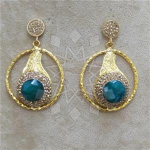 Fashion Gem and Crystals Single Drop Earrings
