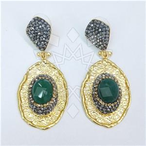 Fashion Gem and Crystals Single Drop Earrings
