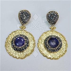 Fashion Gem and Crystals Dangle Earrings