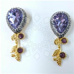Fashion Gem and Crystals Single Drop Earrings