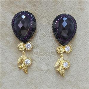 Fashion Gem and Crystals Single Drop Earrings