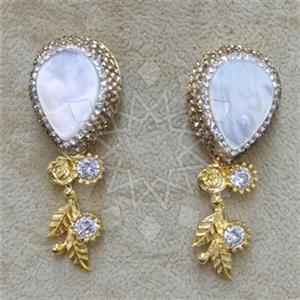 Fashion Gem and Crystals Single Drop Earrings
