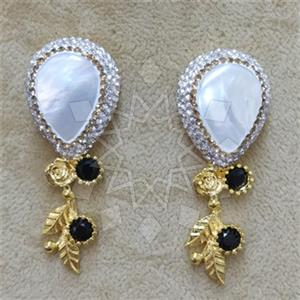 Fashion Gem and Crystals Single Drop Earrings