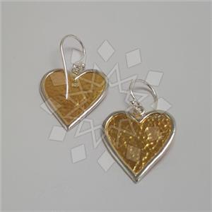 925 Sterling Silver Heart Dangle Earrings