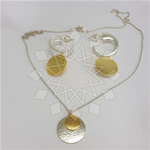 925 Sterling Silver Geometric Earrings Necklace Sets Package