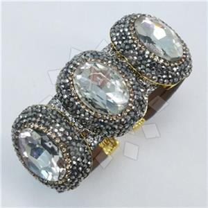 Fashion Gem and Crystals Cuff Bracelets