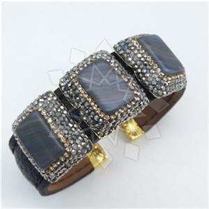 Fashion Gem and Crystals Cuff Bracelets