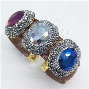 Fashion Gem and Crystals Cuff Bracelets