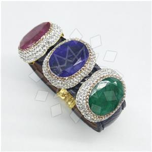 Fashion Gem and Crystals Cuff Bracelets