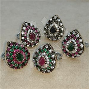 Turkish Silver Hurrem Sultan  Cocktail Rings