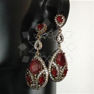 Turkish Silver Hurrem Sultan  Dangle Earrings
