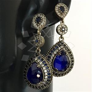 Turkish Silver Hurrem Sultan  Dangle Earrings