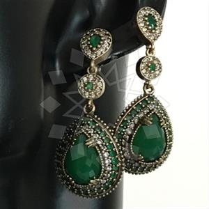 Turkish Silver Hurrem Sultan  Dangle Earrings