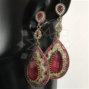 Turkish Silver Hurrem Sultan  Dangle Earrings