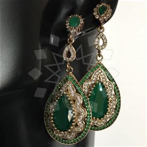 Turkish Silver Hurrem Sultan  Dangle Earrings