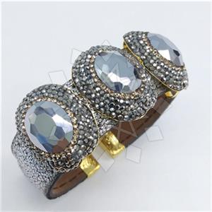 Fashion Gem and Crystals Cuff Bracelets