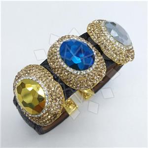 Fashion Gem and Crystals Cuff Bracelets