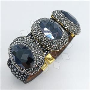 Fashion Gem and Crystals Cuff Bracelets