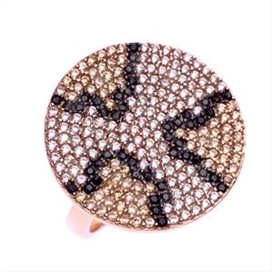 925 Sterling Silver Leopard Pattern  Cocktail Rings