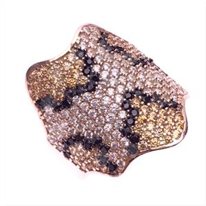 925 Sterling Silver Leopard Pattern  Cocktail Rings